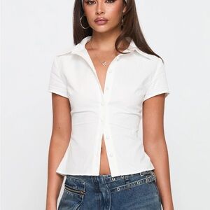 Classic White Button-Up Women's Top